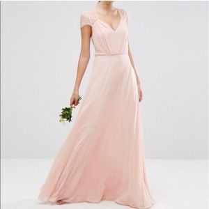 ASOS Kate Lace Maxi Dress - Blush Size 8